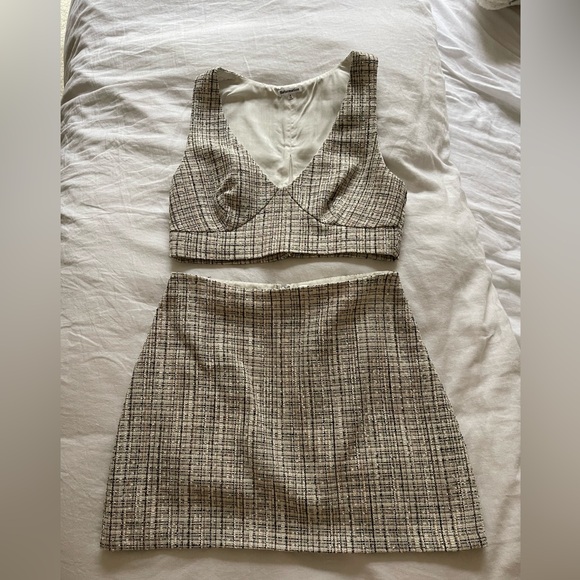 Reformation tweed crop top and skirt set (8) - Picture 1 of 5